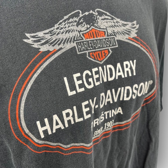 Harley-Davidson Graphic T-Shirt Legendary Pristina Men's 2XL Black Tee - Picture 6 of 8